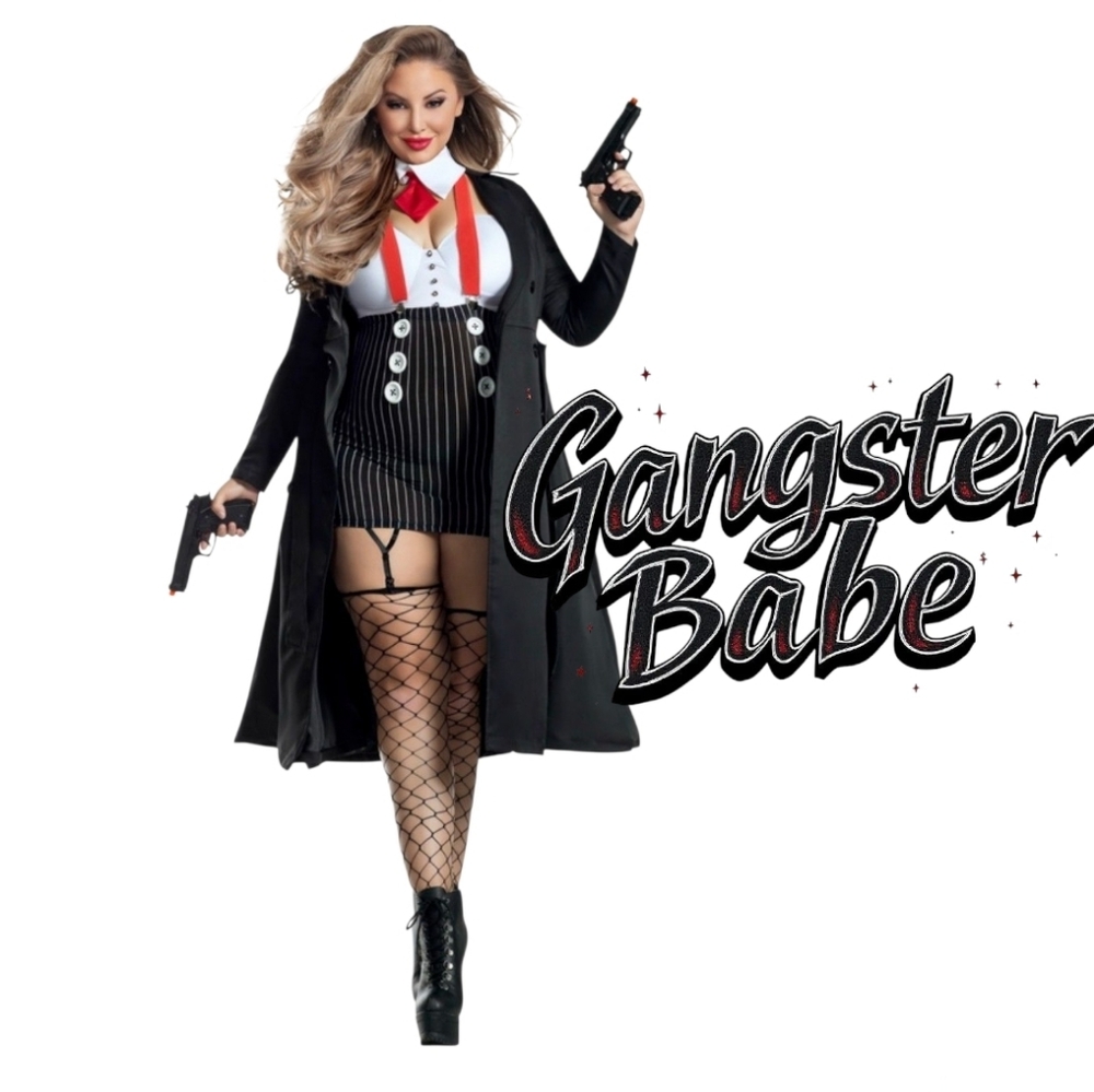 Mob Boss Adult Theme Gangster Babe Cosplay party costume  1X NEW